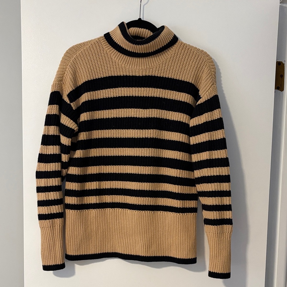 Women’s Cabi Polo Turtleneck Striped Sweater